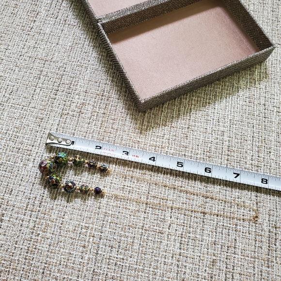 Vintage 14k Gold Cloisonne Bead Necklace - Picture 7 of 9